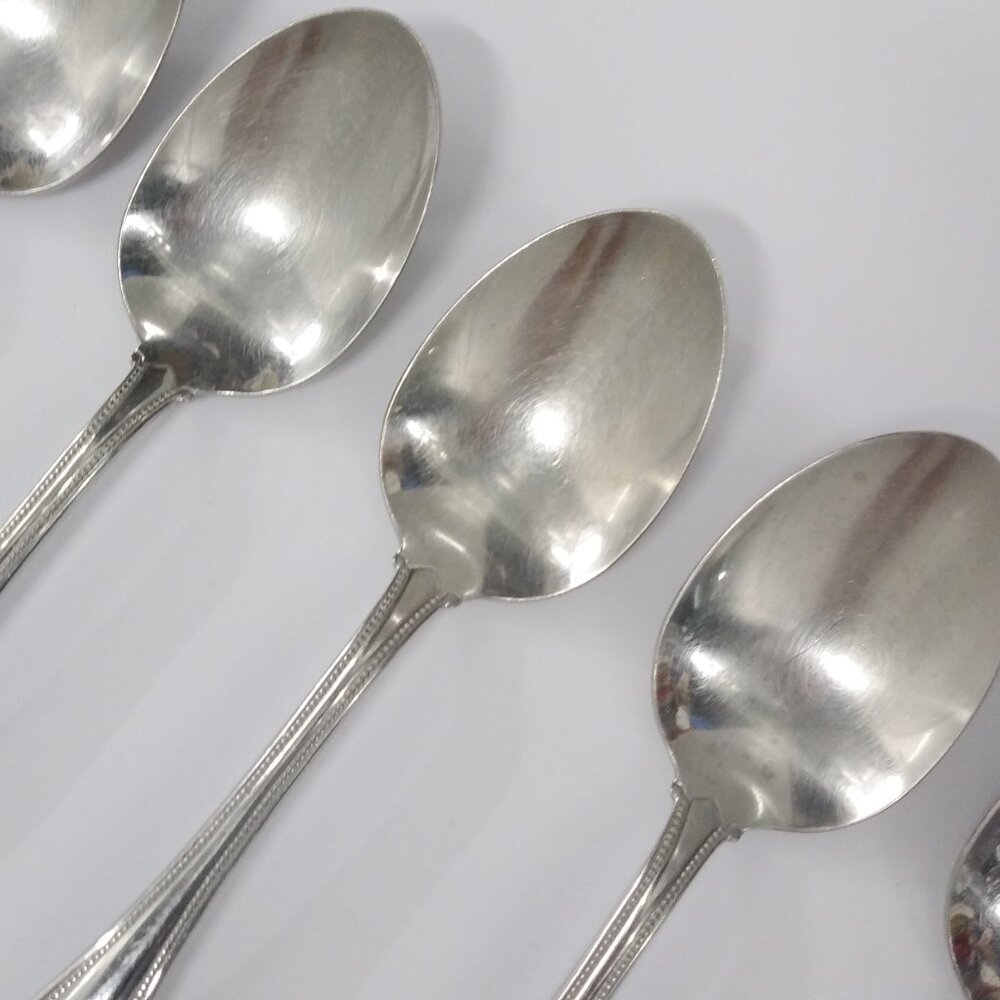 Oneida Silver Oval Soup Spoons Stainless Set of 5 - Picture 3 of 7